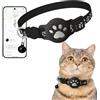 GHRATSA Collare Gps Gatto, Gps per Gatti, Design Impermeabile e Regolabile con Strisce Riflettenti, Senza Sim Senza Abbonamento (Nero, Compatibile con iOS)