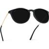 WearMe Pro Occhiali da sole rotondi polarizzati da donna, protezione UV400, montatura leggera, stile vintage retrò, Montatura dorata/lente nera, One Size