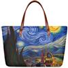 Belidome Borsa da donna con manico superiore con cerniera durevole grande borsa tote per shopping viaggi, Notte stellata, Taglia unica
