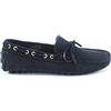 ANTICA CUOIERIA Soldini Mocassino Car Shoes in Vero camoscio Suede Blu 22057 (Numeric_42)