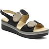 Cinzia Soft IO10687 Sandalo Donna Linea Comoda Con Doppio Strappo Regolabile e Plantare Estraibile. Ideale Per Ogni Occasione. (Nero/Taupe, numeric_37)