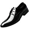 LanfengEU Scarpe Formali da Uomo in Pelle Verniciata Punta a Punta Stringate Derbys Uomo Scarpe Basse da Cerimonia Traspiranti da Uomo