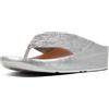 FitFlop Sandalo da donna Twiss Crystal Toe-Post, Argento, 39 EU