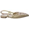 Francesco Milano Slingback Basso in Ecopelle Effetto Intrecciato e Suola in Pelle Platino Platino 37