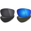 Mryok 2 Paia di Lenti di Ricambio polarizzate per Occhiali da Sole Oakley Split Jacket, Stealth Black & Ice Blue, Taglia Unica