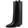 QUEEN HELENA Camperos Stivali Texani a Gambale Largo con Tacco Donna X31-110 (Nero, Sistema Taglie Calzature EU, Adulto, Donna, Numero, Media, 41)