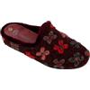 Sabatini Calzature S4235 - Ciabatta dal design floreale super calda in feltro con plantare in memory rivestito anch'esso in feltro con plantare estraibile - Floricua Bordeaux