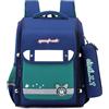 FANDARE Zaino Scolare 27L per Bambini 4-12 Anni, Zaino con Portapenne, Bandee Riflettenti per Sicurezza Notturna, Zainetto Grande per Scuola Primaria Unisex Blu con verde