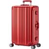 Travelhouse London, valigetta rigida in alluminio, con telaio in alluminio, diverse misure e colori, T1169, Colore: rosso, Großer Koffer, Valigia