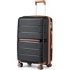 British Traveller Valigia Rigida 76cm Trolley Grande PP Leggero con TSA Lucchetto (28pollici, Nero)