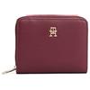Tommy Hilfiger Th Icon Med Behind Flap Portafogli da Donna, Rosso Scuro, Taglia Unica