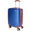 Brubaker Bagaglio a Mano Paris - Valigia con Serratura a Combinazione, 4 Ruote e Comode Maniglie - 37 x 56 x 22 cm Trolley in ABS - Valigia Rigida con Ruote (M - Blu Marrone)