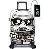 TOKYOTO - Valigia Da Cabina Divertente Per Ragazzi Bimbo Bimba Bambini Fans Dei Cartoni Animati Guerre Stellari Bagaglio Mano USB 55x40x20 cm Trolley 55x35x20 Valigia Rigida Fantasia White Soldier