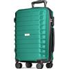 POSH Valigia rigida XL in polipropilene - Bagagli grande da 4,0 kg con effetto carbonio - Trolley robusto con 4 doppie ruote - Capacità 95 litri, resistente ai graffi - 75x50x30 cm