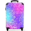 NoBoringSuitcases.com Bambina Trolley Bagaglio a Mano 55x40x20 cm (Motivo a Stelle - Viola-rosa)