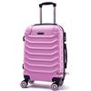 R.Leone Valigia da 1 pezzo Fino a Set 4 Trolley Rigido grande, medio, bagaglio a mano e beauty case 8 ruote in ABS 2026 (Rosa pastello, S Bagaglio a mano)