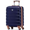 Flight Knight Valigie Rigide in ABS Leggere a 4 Ruote - Bagaglio a mano approvato per oltre 60 compagnie aeree tra cui easyJet, Jet2 e dimensioni massime per Ryanair (Priorita) 55x40x20cm