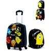 SOARS Set di Valigia 16'' + Zaino 12'' per Bambini 2 Pezzi, Bagagli 2-in-1 con Zainetto da Viaggio Aereo, Trolley con Maniglia Telescopica e 4 Ruote a 360°
