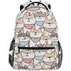 Mnsruu Cartone animato Shiba Inu Scuola per cani Zaino per ragazzi Borsa da viaggio per bambini Bookbag