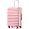KONO Valigia Bagaglio a Mano Trolley Media Valige Rigida Medio Viaggio ABS+PC Hardshell Leggero con 4 Ruote e TSA Lucchetto, Rosa