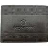 Sergio Tacchini Portafoglio da Uomo in Vera Pelle con Goffratura Laterale - Elegante e Compatto 9,5 x 12,3 cm - Cod. K50085P029 (Nero)