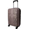 R.Leone Valigia EasyJet 45x36x20 cm Trolley Bagaglio a mano in ABS 4 Ruote Autonome (Rose Gold, 611 Valigia 50x33x20cm)