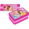 bgn Astuccio 3 Scomparti Zip Cerniere completo di Colori GIOTTO, Astuccio Scuola Bambino Bambina Triplo 3 scomparti Pieno, 44 pezzi Accessori Scuola Elementare (Principesse)