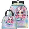 velquessa Zaino personalizzato per bambini Zaino scuola Personalizzata con nome/testo zainetto bambina Borsa porta pranzo termico Personalizzate zaini Regalo Ritorno a Scuola, Per Scuola e Viaggi