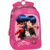 Panini MIRACULOUS - Zaino Scuola Ladybug, con Spallacci Imbottiti Regolabili e 3 Ampi Vani a Zip Portaoggetti con Paillettes - Zainetto Bambina con Etichetta Porta-Nome Interna, 32x43hx23 cm, Rosa Fucsia
