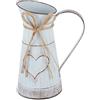 Colrid Vaso Rustico Vintage Con Manico, Design Unico a Forma di Cuore e Corda, Zincato,