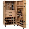 Dutch Bone DutchBone Mobile Portabottiglie Lico - Cantinetta Vintage in Legno e Ferro