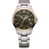 Victorinox Orologio Uomo Alliance Ø 40 mm, Swiss Made, Quarzo Analogico, Impermeabile fino a 100 m, Vetro Zaffiro, Bracciale Inox, Verde/Oro rosa/Argento