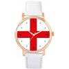 Toff London Orologio bandiera inglese da donna, cassa 38 mm, resistente all'acqua, movimento al quarzo progettato su misura, resistente all'acqua, alla moda