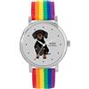 Toff London Black Dachshund Dog Watch Ladies 38mm Case 3atm Resistente all'acqua Movimento al quarzo progettato su misura Lusso alla moda