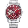 Orient Contemporary Small Seconds Semi Skeleton - Orologio Da Uomo Automatico a Carica Manuale Casual Bracciale e Cassa In Acciaio Metallizzato Quadrante Rosso - RA-AR0010R30B RA-AR0010R