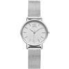 SHENGKE Orologio Donna， Orologio da polso al quarzo con cintura in rete semplice alla moda impermeabile Orologi da Polso Regalo Femmina Argento