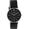 Oozoo Orologio da polso da donna nero analogico C20208 serie vintage cinturino in pelle UOC20208 orologio analogico, argento/nero
