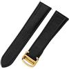 ROUHO Cinghia Vera Pelle Sgancio Rapido, Bracciale Regolabile Orologio per Cartier Tank Solo WSTA0029 WSTA0030-Nero + Oro Fibbia 16mm