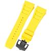 ROUHO 25mm Cinturino di Ricambio in Gomma Premium, Bracciale Regolabile in Silicone per Richard Mille RM-11-Giallo + Nero Fibbia