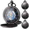TREEWETO Orologio da tasca da uomo con incisione personalizzata, orologio da tasca con catena, classico vintage, regalo meccanico, regalo per matrimonio, testimone dello sposo, migliore uomo