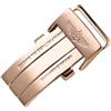 ROUHO Orologio Chiusura Deployante 20mm Pelle Cinturino Orologio Acciaio Inox Pieghevole Orologio Fibbia per Breitling Aviation Chronograph Challenger-Oro Rosa