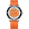 FORSINING Orologio analogico al quarzo, classico, cinturino in silicone, stile business casual, impermeabile, quadrante grande, orologio militare da uomo, Arancione, Cinturino