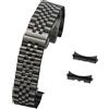 Generic YGUK0J 16/18/20/22mm compatibile con cinturino Jubilee in acciaio inossidabile massiccio compatibile con Rolex 12/13/14/17/19mm sostituzione cinturino piatto con estremità curva(Black,16mm)
