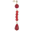 IN Lebole Collezione The Stone XOR Mono Orecchino da Donna in Ottone Pietra Rubino