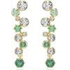Swarovski Constella Orecchini Pendenti, Gioielli con Cristalli Cry e Zirconia Verdi Swarovski, Pietre Preziose a Taglio Misto, Placcatura in Tonalità Oro, 3,9 x 1 cm, peso (singolo orecchino) 4,3 g