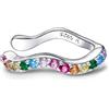 Qings Ear Cuffs Arcobaleno per Donna, 925 Sterline Argento Non Piercing Ear Clips, Colore Zirconia Cubica Cartilagine Forma C Ipoallergenici Orecchini, Regalo Gioielli di Compleanno per Ragazza Donne Amici