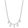 S'Agapõ Collana Girocollo Donna, Collana Donna in Acciaio e Cristalli/perle con Simbolo Fiore | Collezione Message - SSG28