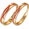 BCughia Coppia Anello Filo Rosso, Anelli Argento Sterling con Linea Rossa Regolabili Anello Fidanzamento Uomo Incisione Anniversario Matrimonio Anelli per Uomo Donna