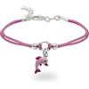 inSCINTILLE Braccialetti Bambina con Filo Cerato e Charm in Argento 925, Girotondo Bracciale Bambina e Bambino (Delfino Rosa)