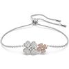 Swarovski Latisha Bracciale a Catena Morbida, Placcato in Tonalità Rodio, con Cristalli su Motivi Floreali, Taglia M, Multicolore